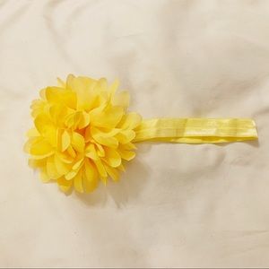NWOT yellow chiffon flower headband bow